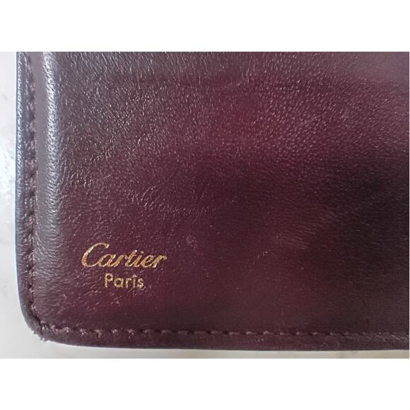 CARTIER Must de Cartier Bordeaux Calfskin Bi-Fold Long Wallet - COA Included - Picture 6 of 9